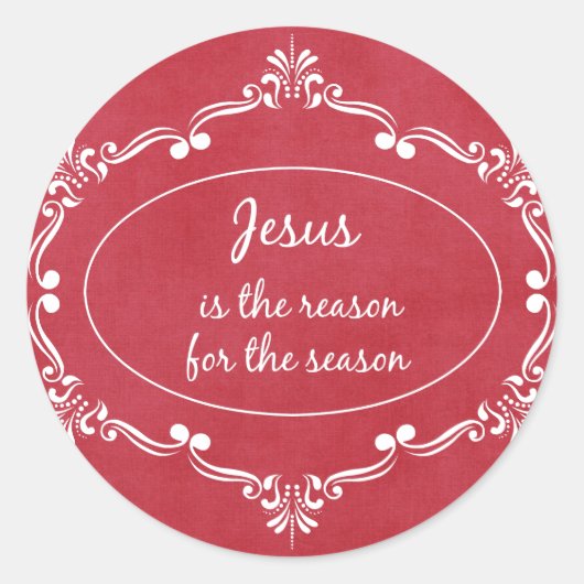 Sticker Rond Jésus est la raison de Noël de saison (Devant)