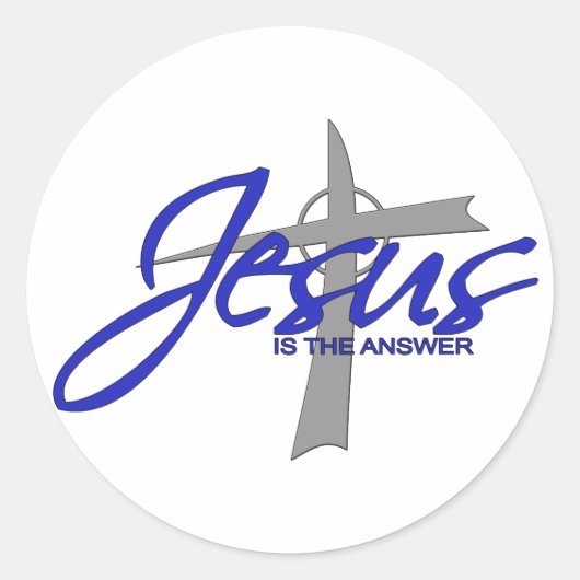 Sticker Rond Jésus est la réponse (Devant)