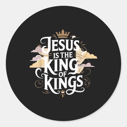 Sticker Rond Jésus Est Le Roi Des Rois (Devant)