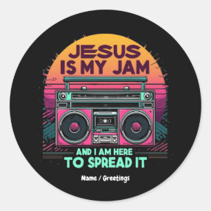 Sticker Rond Jésus est ma confiture et je suis ici pour la répa