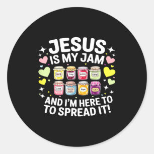 Sticker Rond Jésus est ma passion et je suis là pour répandre l