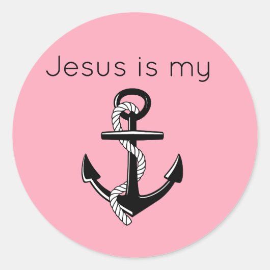 Sticker Rond Jésus est mon ancre (Devant)