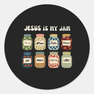 Sticker Rond Jésus Est Mon Jam Foi Chrétienne La Bible Religieu