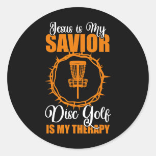 Sticker Rond Jésus Est Mon Sauveur Disc Golf Thérapie Disque Go