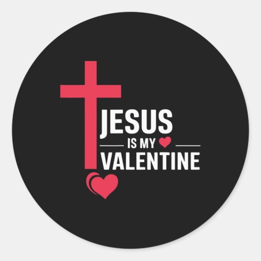 Sticker Rond Jésus est mon Valentin  (Devant)