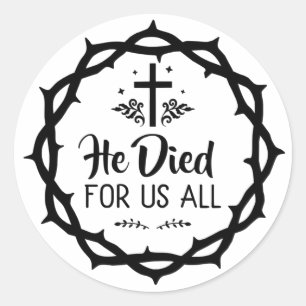 Sticker Rond Jésus est mort pour nous tous