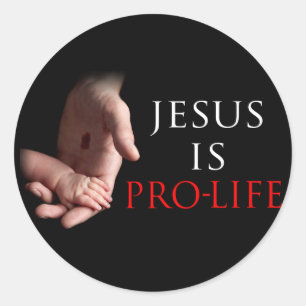 Sticker Rond Jésus Est Pro-Vie