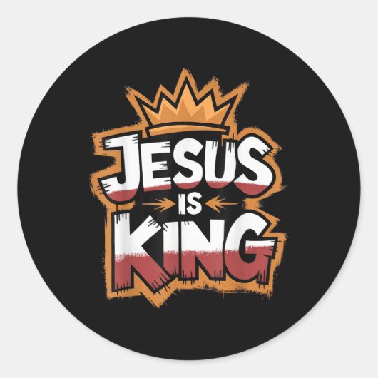 Sticker Rond Jésus est roi (Devant)