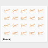 Sticker Rond Jésus est vivant orange (Feuille)