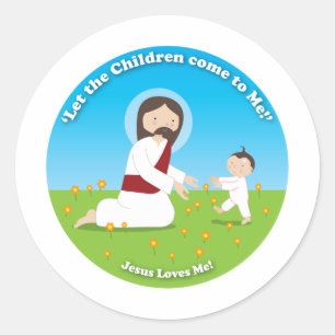 Sticker Rond Jésus et l'enfant