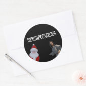 Sticker Rond Jésus et Père Noël nous avons vu ça (Enveloppe)