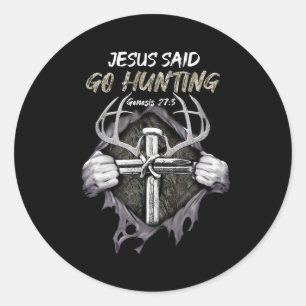 Sticker Rond Jesus Go Chasse Genèse 273 Chasse Chasse Chrétienn