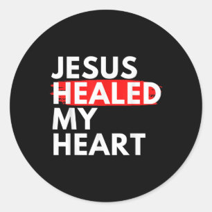 Sticker Rond Jésus guéri Mon Coeur Jésus m'aime