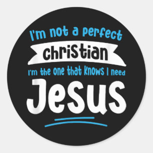 Sticker Rond Jésus Hommes Femmes Enfants Amusants Christian Bib