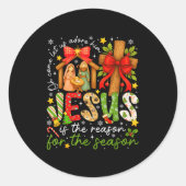 Sticker Rond Jesus Is The Reason For The Season Christian Chris (Devant)