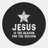 Sticker Rond Jesus Is The Reason For The Season Christian Faith (Devant)