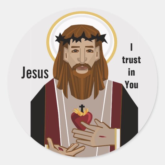 Sticker Rond Jésus, j'ai confiance en toi (Devant)