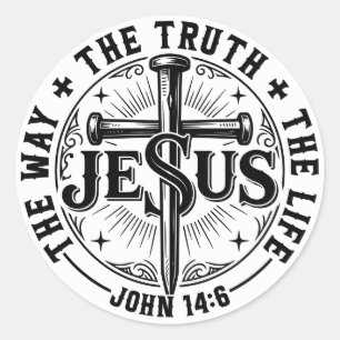 Sticker Rond Jésus Le Chemin La Vérité La Vie