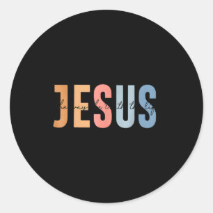 Sticker Rond Jésus Le Chemin La Vérité La Vie Verset Biblique