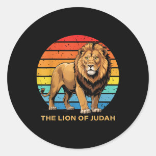 Sticker Rond Jésus Lion De Juda Foi Chrétienne Dieu Bible Vers