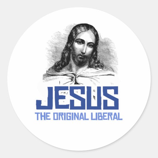 Sticker Rond Jésus - L'original libéral (Devant)