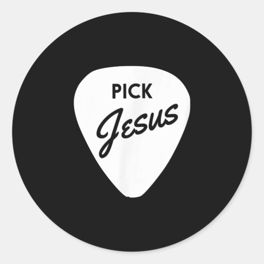 Sticker Rond Jésus Love | Pick Jésus Christian Guitar Pick (Devant)