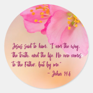 Sticker Rond Jésus Lui Dit Christian Floral Inspirational