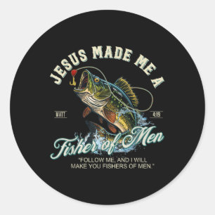 Sticker Rond Jésus M'a Fait Un Pêcheur D'Hommes Pêche Pêcheur R