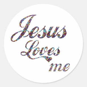 Sticker Rond Jésus m'aime