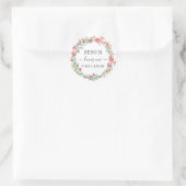 Sticker Rond Jésus M'aime Aquarelle Florale Wreath (Sac)