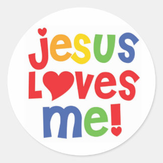 Sticker Rond Jésus M'Aime ! -autocollant