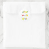 Sticker Rond Jésus M'Aime Sticker//Blanc (Sac)