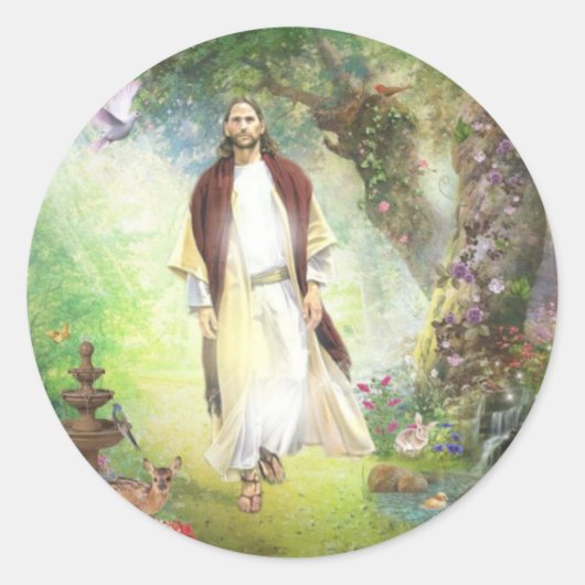 Sticker Rond Jésus Marchant Dans Le Jardin De Gethsémani (Devant)
