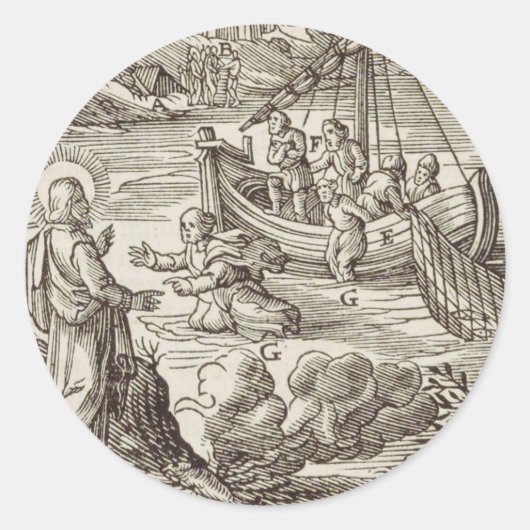 Sticker Rond Jésus marchant sur l'eau (Devant)