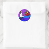Sticker Rond Jésus marche sur l'eau (Sac)