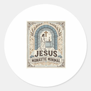 Sticker Rond Jésus Monastique Minimal Jésus Monastique Minimal
