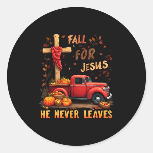 Sticker Rond Jesus My Favourite Season Fall Christian Thanksgiv (Devant)