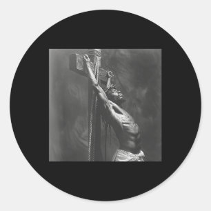 Sticker Rond Jésus Noir, Chrétienté, Église, Christ, Jésus 2