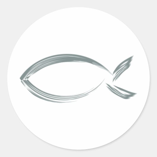 Sticker Rond Jésus poisson (Devant)