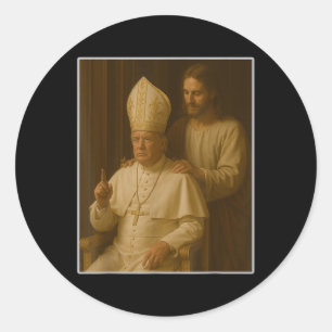 Sticker Rond Jésus Prie Le Président Trump D'Être Le