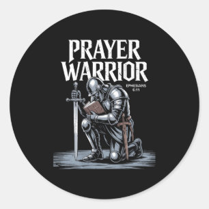 Sticker Rond Jésus Prière Guerrier Christian Armor De Dieu Fils