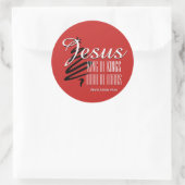 Sticker Rond JÉSUS ROI DES ROIS Noël Écriture chrétienne (Sac)