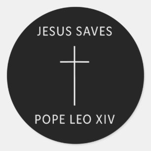 Sticker Rond Jésus Sauve Croix chrétienne Fait religieux minima