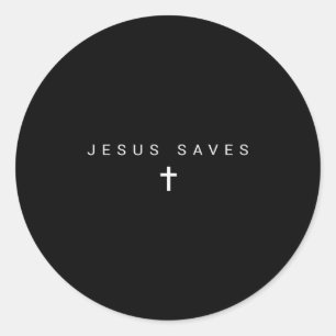 Sticker Rond Jésus Sauve Croix Subtils Chrétiens Minimal Cathol