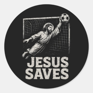 Sticker Rond Jésus Sauve - Inspiration Chrétienne Gardien de Bu