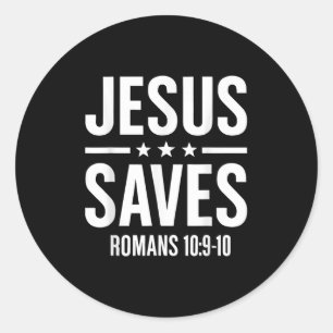 Sticker Rond Jésus Sauve Romains Bible Verse Foi Croyant Hommes