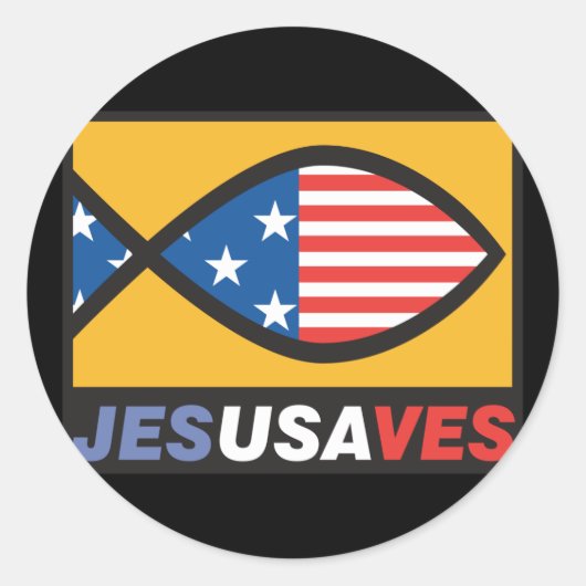 Sticker Rond Jesus Saves USA (Devant)