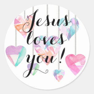 Sticker Rond Jésus t'aime !