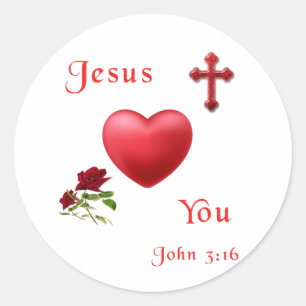 Sticker Rond jésus t'aime