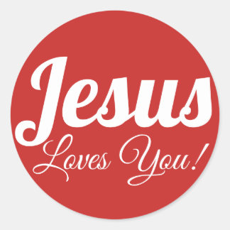 Sticker Rond Jésus t'aime